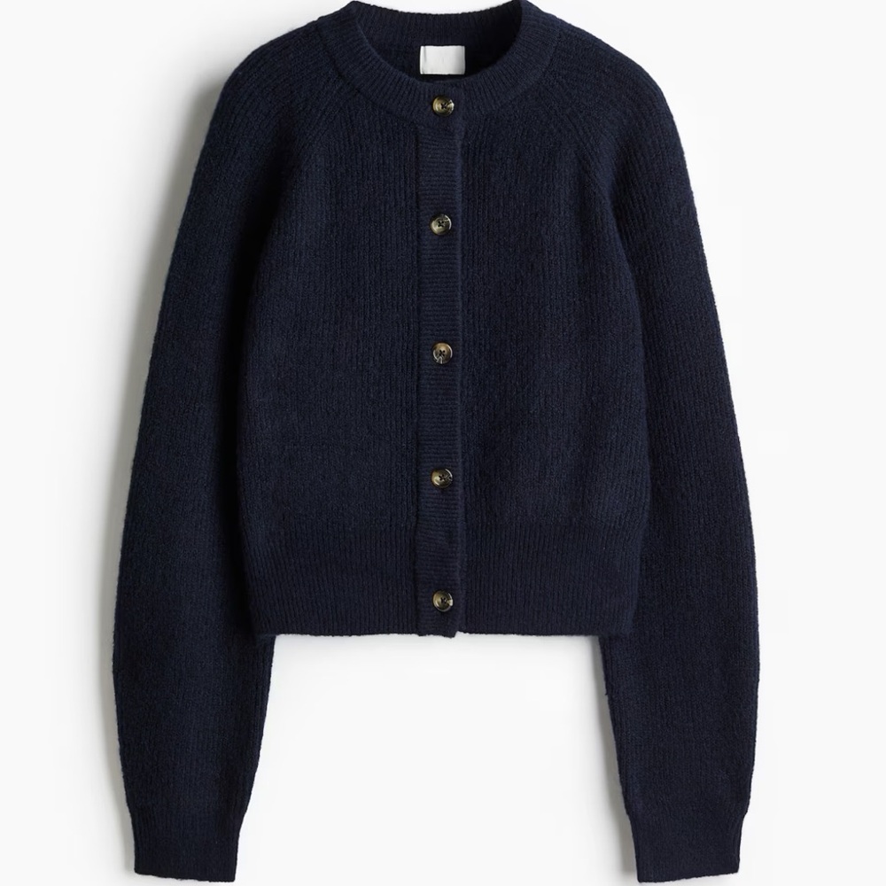 H&M Navy Button-Up Cardigan